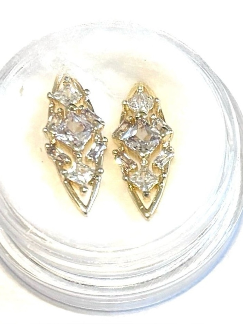 Abstract gold tone Nail Charms with CZ look 4 nail covers